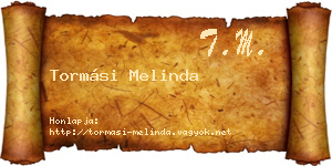 Tormási Melinda névjegykártya